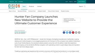 Hunter Fan Company Launches New Website to Provide the Ultimate ...