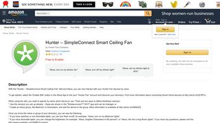 Amazon.com: Hunter – SimpleConnect Smart Ceiling Fan: Alexa Skills