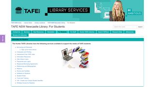 For Students - TAFE NSW Newcastle Library - Library Home at TAFE ...