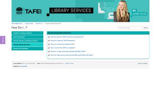 Access Online Services? - How Do I...? - Library Home at TAFE ...