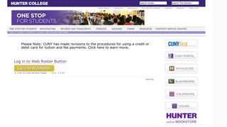 Log in to Web Roster Button — Hunter College