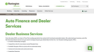 Auto Finance and Dealer Services | Huntington