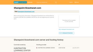Sharepoint.hlcextranet.com server and hosting history