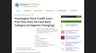 Huntington Voice Credit Card - Pick Your Own 3% Cash Back ...