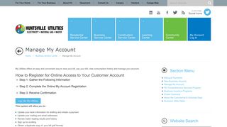 Manage My Account - Huntsville Utilities