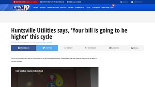 Huntsville Utilities says, 'Your bill is going to be higher' this cycle ...