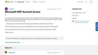 Microsoft HUP Account Access - Microsoft Community