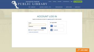 Account Log In | Calcasieu Parish Public Library