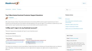 Top 5 Most-Asked Hushmail Customer Support Questions – Hushmail ...