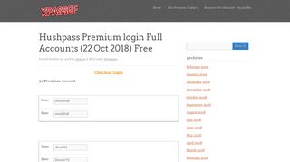 Hushpass Premium login Full Accounts - xpassgf