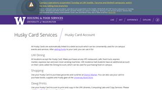 Husky Card Account - UW HFS