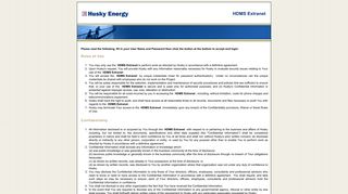 HDMS Extranet - Husky Energy