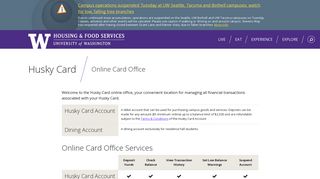 Online Card Office - UW HFS - University of Washington