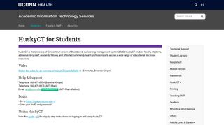 HuskyCT for Students | Academic Information Technology Services