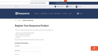 Register your Husqvarna product