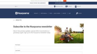 Sign up for newsletter - Husqvarna