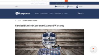 Husqvarna Handheld Limited Consumer Extended Warranty