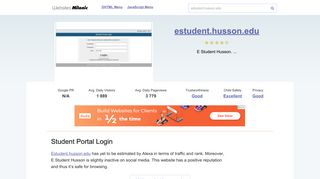 Estudent.husson.edu website. Student Portal Login.