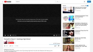 Farewell to Class X - Hutchings High School - YouTube