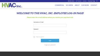 Login - HVAC, Inc.
