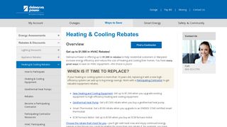 Heating & Cooling Rebates | Delmarva
