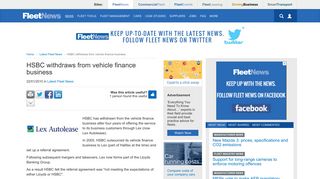HSBC withdraws from vehicle finance business | Latest Fleet News
