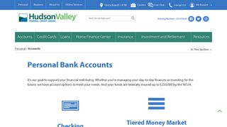 Personal Bank Accounts | Hudson Valley Federal Credit Union