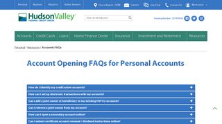 Personal Account FAQs | Hudson Valley Federal Credit Union
