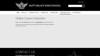 Hutt Valley High School :: Online Course Selection