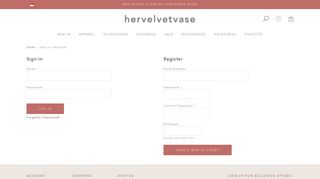 Sign In / Register | hervelvetvase