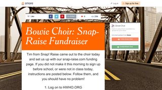Bowie Choir: Snap-Raise Fundraiser | Smore Newsletters