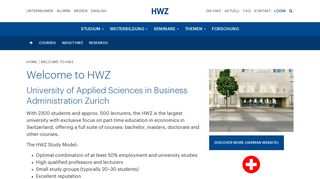 University of Applied Sciences in Business Administration Zurich - HWZ