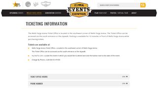 Ticketing Information | Iowa Events Center