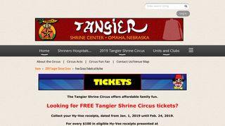 Tangier Shrine - Free Circus Tickets at Hy-Vee