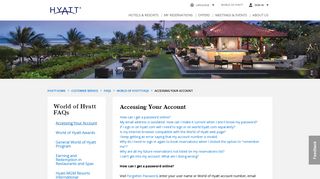 Accessing Your Account - Customer Service - Hyatt