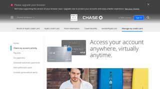 Manage Account | World of Hyatt & Hyatt Credit Card | Chase.com