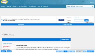 Hyatt WiFi login issues - FlyerTalk Forums