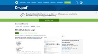 HybridAuth Social Login | Drupal.org