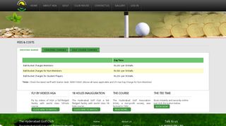 Fees & Costs - The Hyderabad Golf Club | Powered by Ceredox