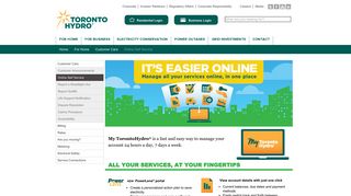 Online Self Service | Toronto Hydro Electric System