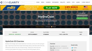 HydroCoin ICO - Price, Review & How to Invest in 2018 - Coin Clarity