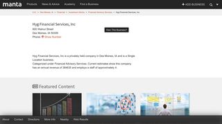 Hyg Financial Services, Inc - Manta