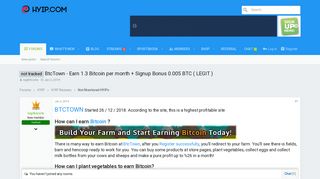 BtcTown - Earn 1.3 Bitcoin per month + Signup Bonus 0.005 BTC ...