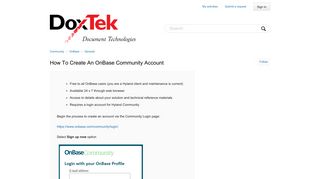 How to Create an OnBase Community Account – Community