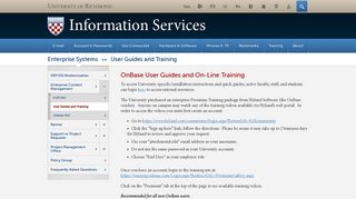 User Guides and Training - Information Services - University of ...