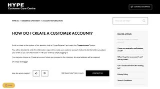 How do I create a customer account? – Hype DC