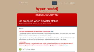 Hyper-Reach: Community Signup for IREDELL COUNTY NC