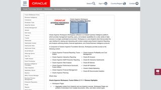 Hyperion Workspace | Business Intelligence | Oracle