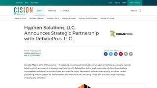 Hyphen Solutions, LLC, Announces Strategic Partnership with ...