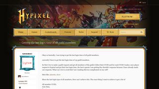Getting the last login time of all guild members | Hypixel ...